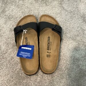 Birkenstock Black Leather Strap Sandals Size 40